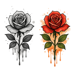 Watercolor tattoo design 5
