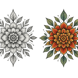 Watercolor tattoo design 9