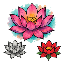 Watercolor tattoo design 11