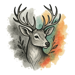 Watercolor tattoo design 13