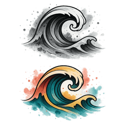 Watercolor tattoo design 14