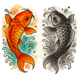 Watercolor tattoo design 16