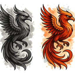 Watercolor tattoo design 17